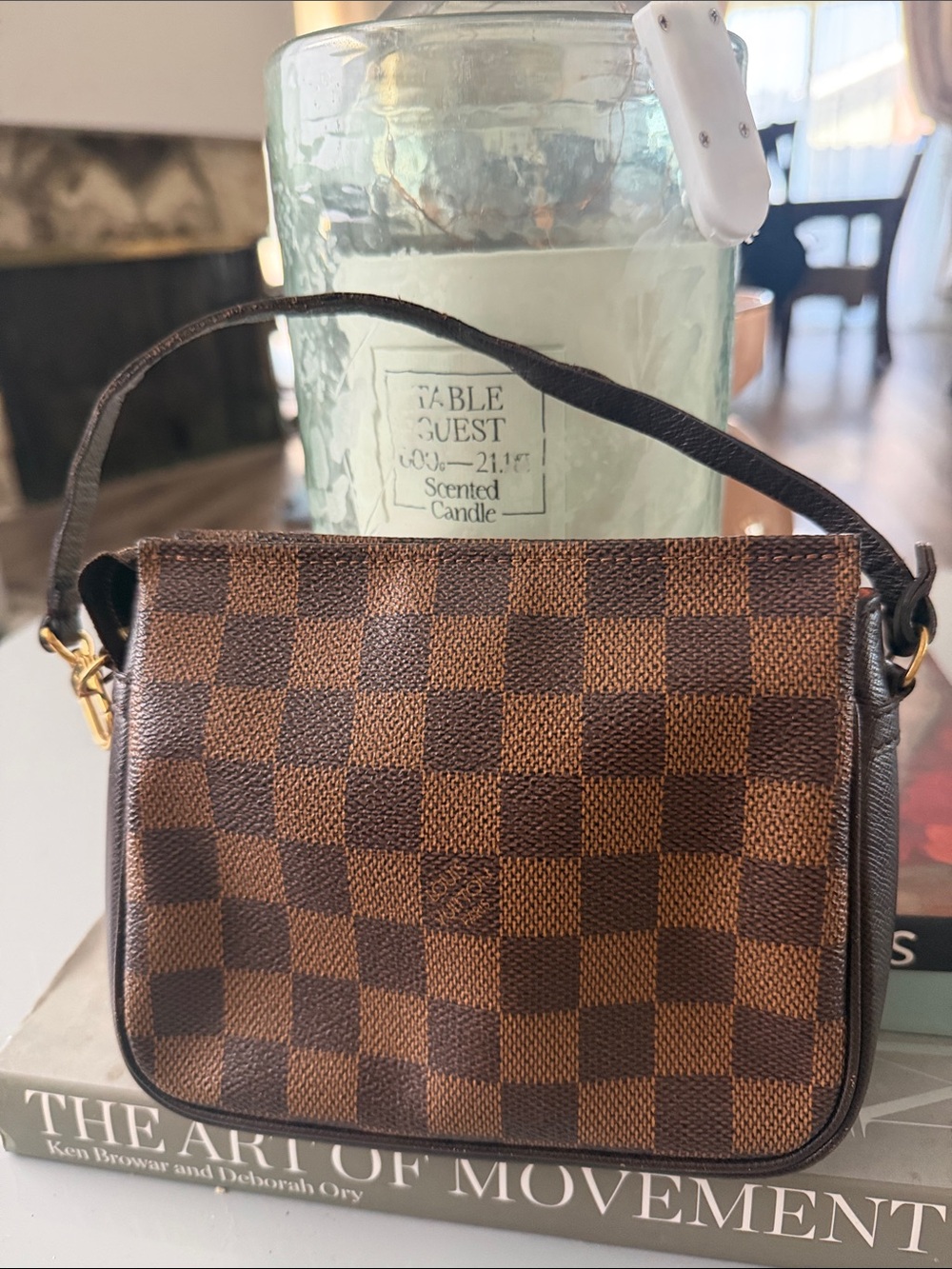 Louis Vuitton Brown Damier Ebene Mini Shoulder Bag/ cosmetic pouch